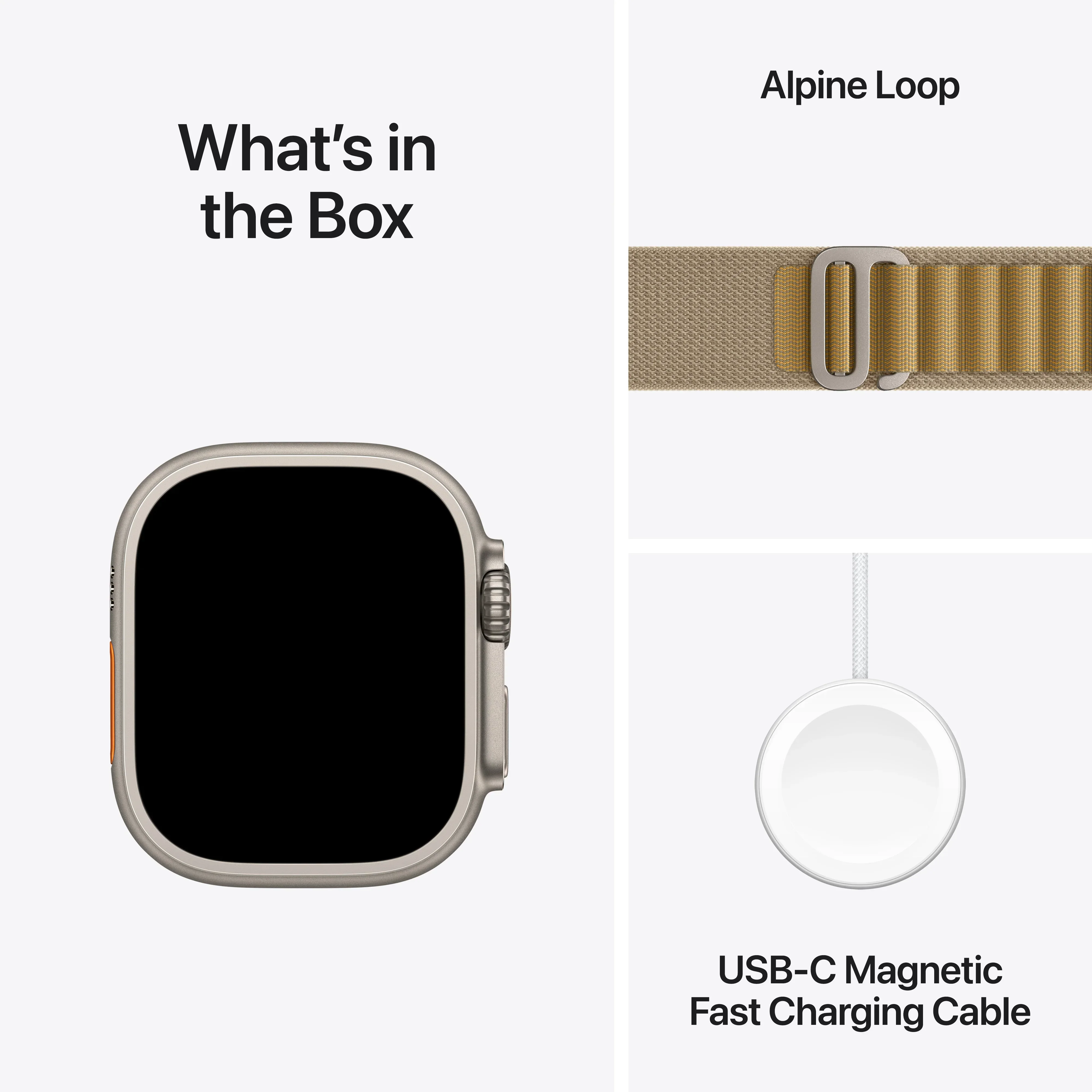 Apple Watch Ultra 2 GPS + Cellular 49mm Natural Titanium Case with Tan Alpine Loop - Small - Image 9