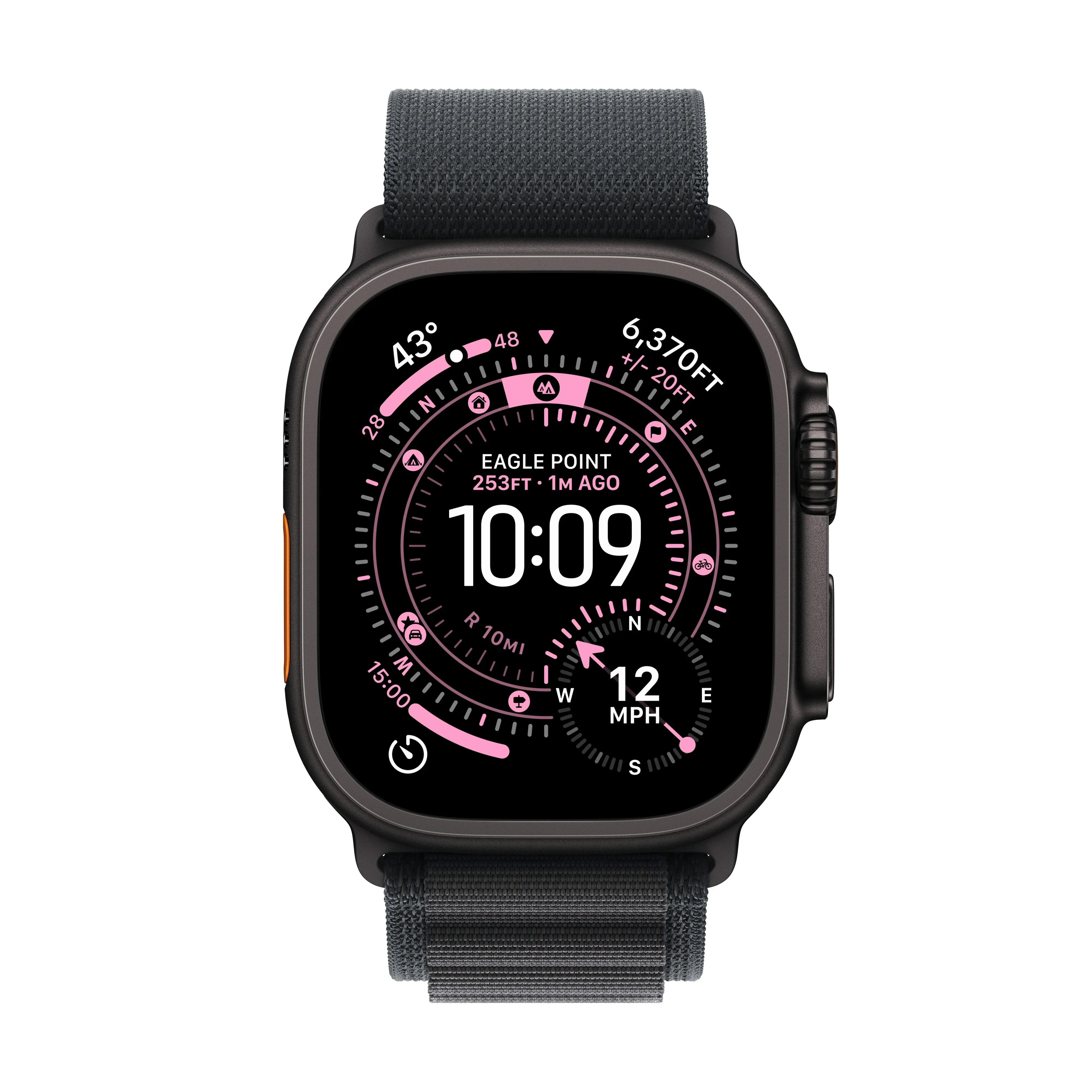 Apple Watch Ultra 3 GPS + Cellular 49mm Black Titanium Case with Black Alpine Loop - Small - Image 2