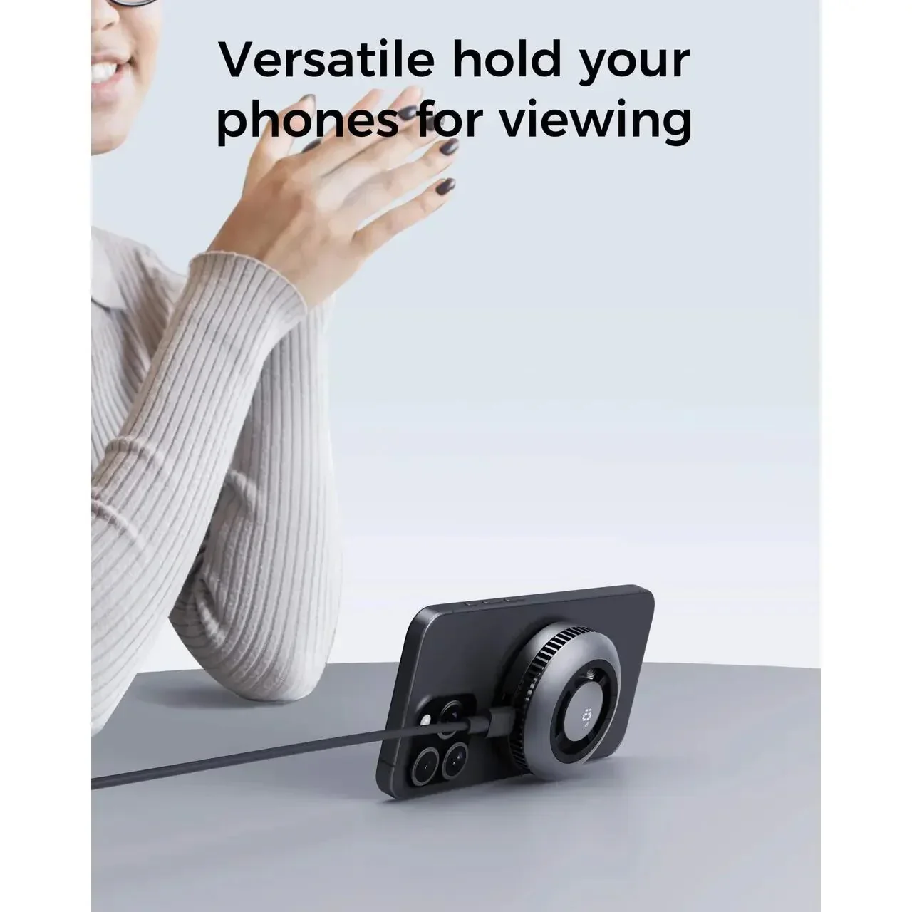 Incarcator AUKEY MagFusion GameFrost Qi2 Magnetic Fast Wireless Charging Active Cooling - Image 8