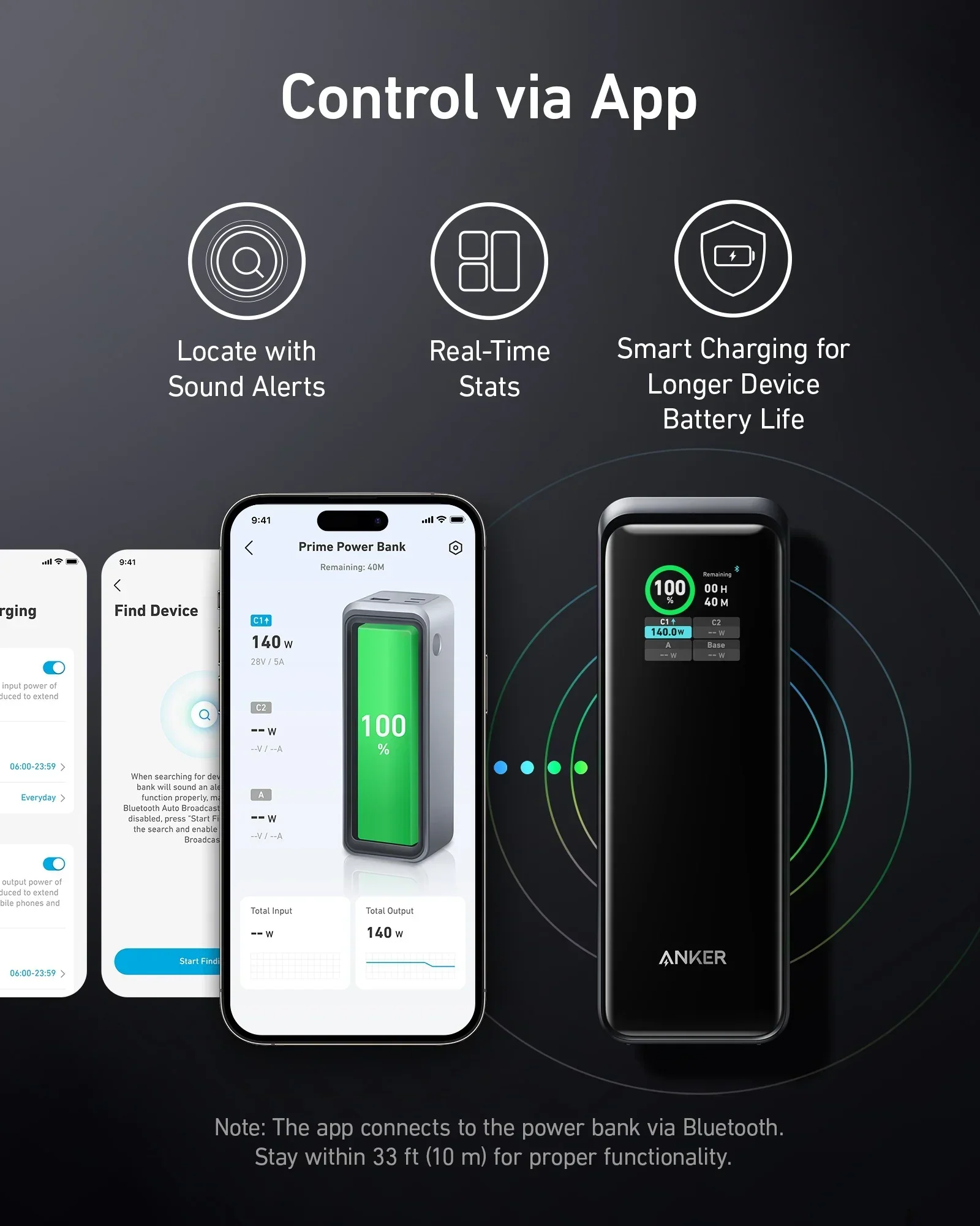 Baterie externa Anker Prime, 27.650 mAh, 250W, Smart Digital Display, 2x USB-C, 1x USB-A, Negru - Image 3