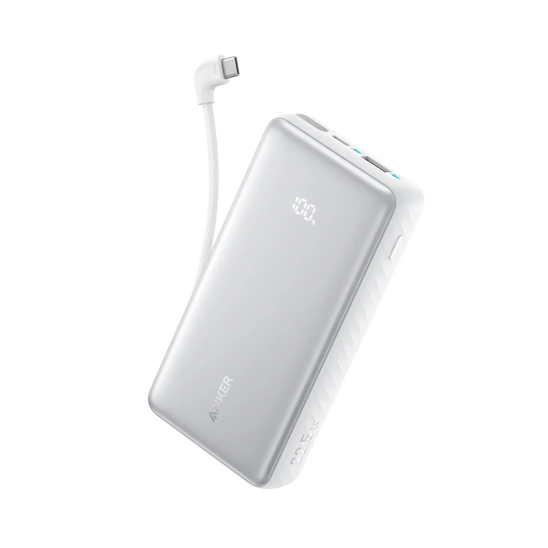 Baterie Externa Anker Zolo 10K 22.5W Cablu USB-C Inclus Alb