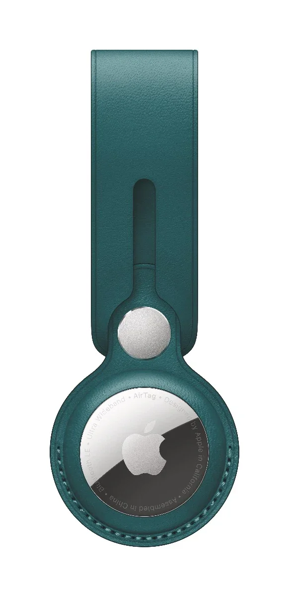Breloc Apple pentru AirTag Leather Loop, Forest Green