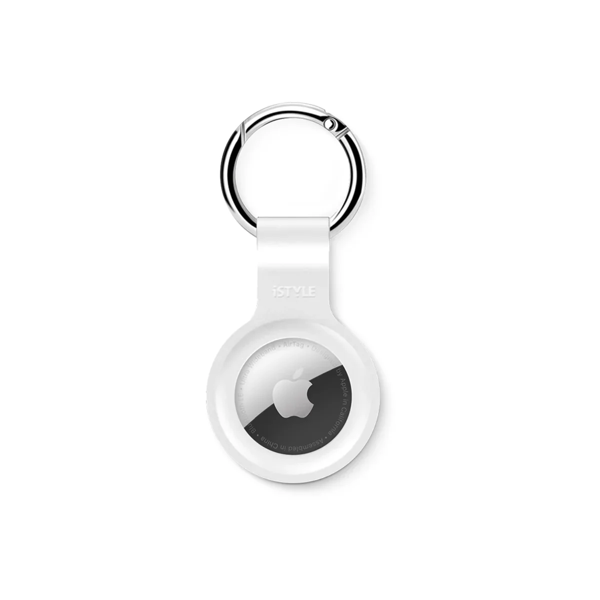 Breloc iSTYLE pentru AirTag, Silicon, Alb