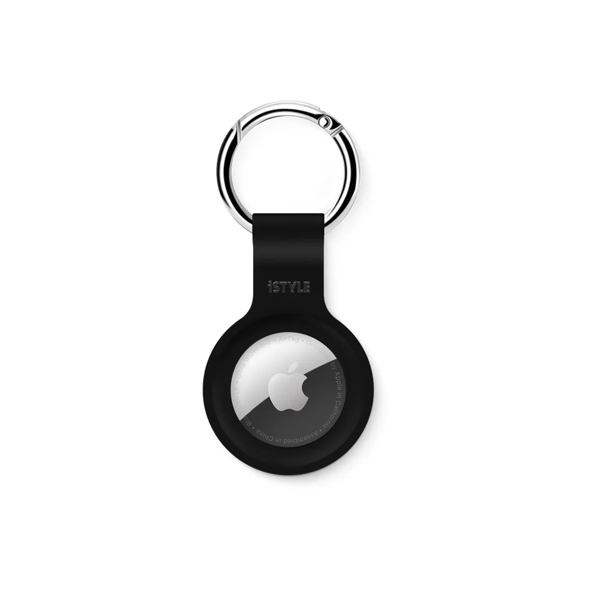 Breloc iSTYLE pentru AirTag, Silicon, Negru