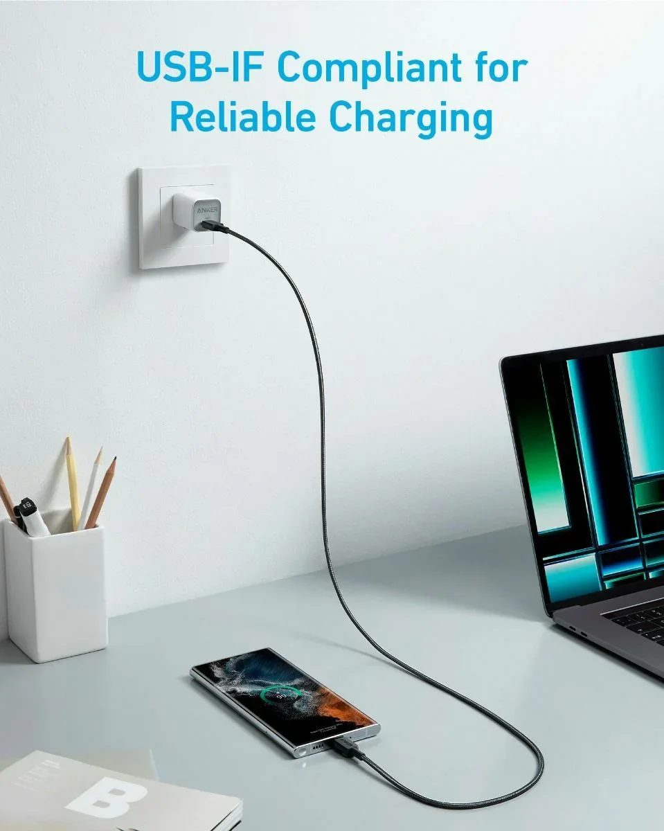 Cablu de date Anker 322 USB-C 0.91m negru - Image 5