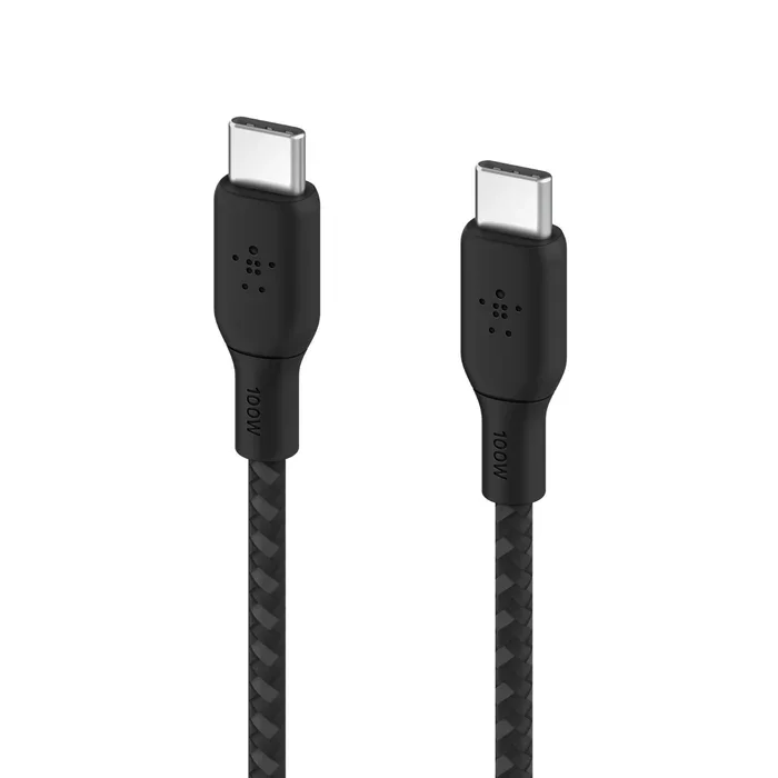 Cablu de date Belkin Braided USB-C la USB-C, 2m, Negru - Image 2