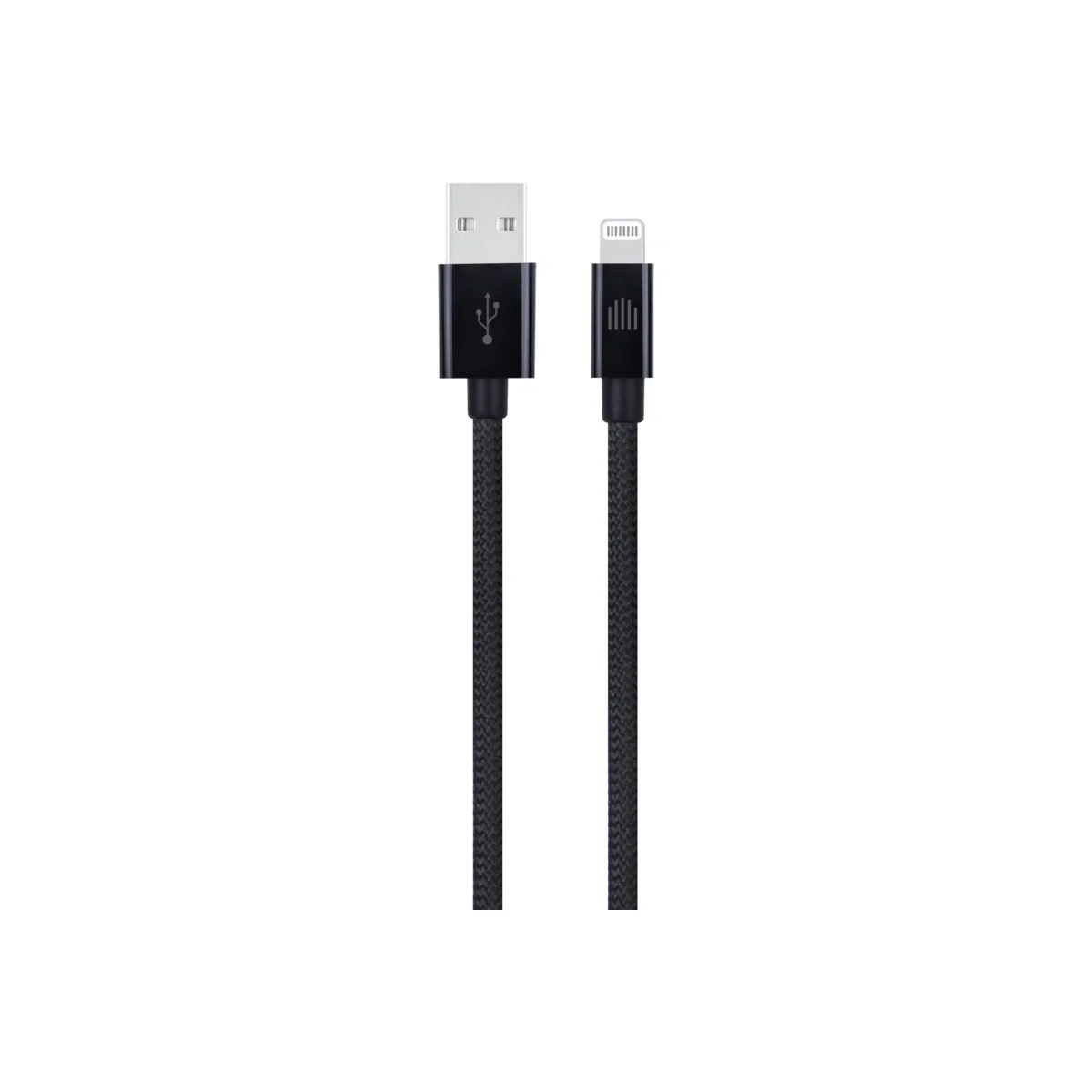Cablu de date Dviced USB-A la Lightning Nylon Textile 0.25m, Negru