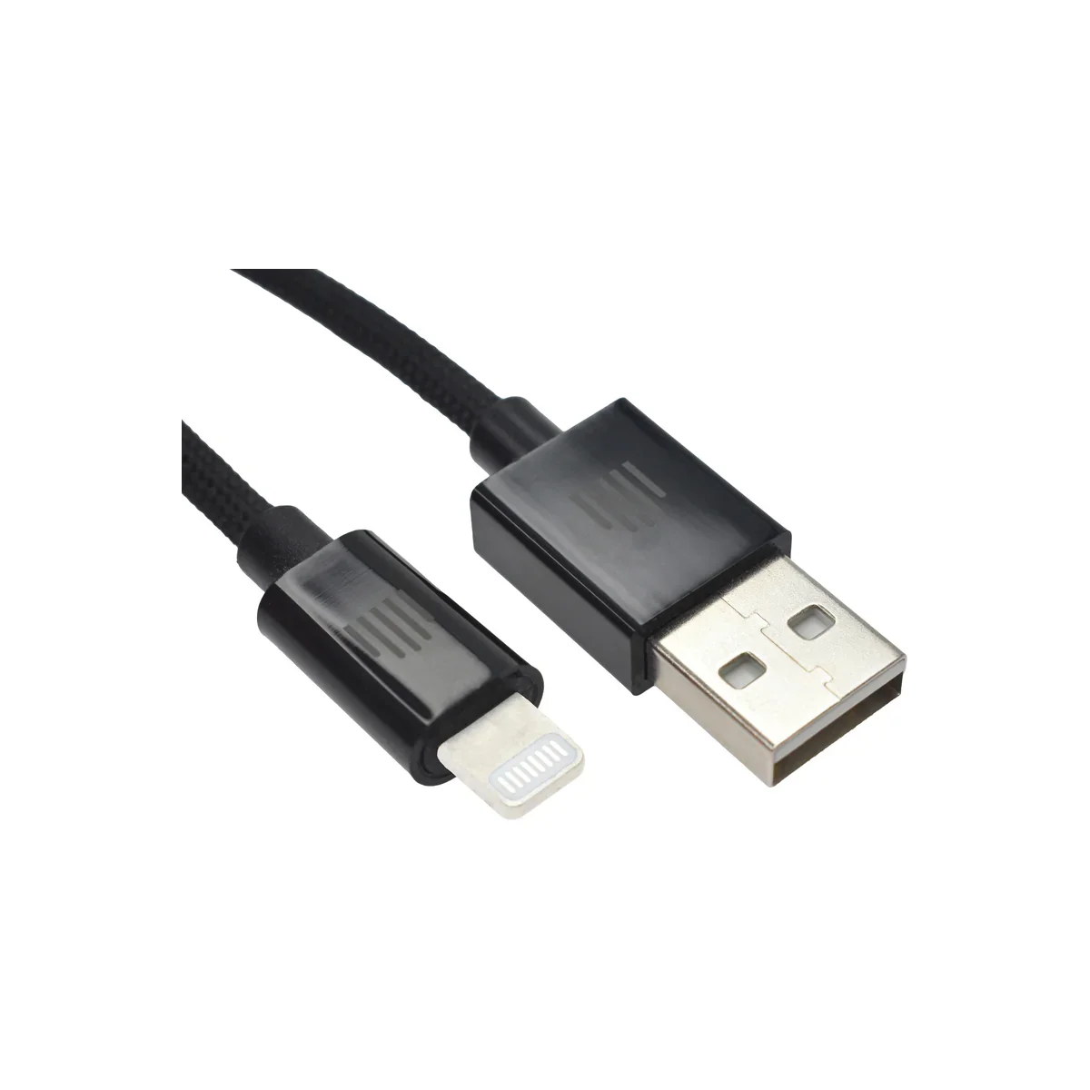 Cablu de date Dviced USB-A la Lightning Nylon Textile 1.25m, Negru - Image 3