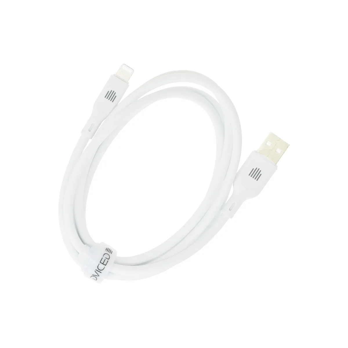 Cablu de date Dviced USB-A la Lightning silicon 1.25m, Alb - Image 2