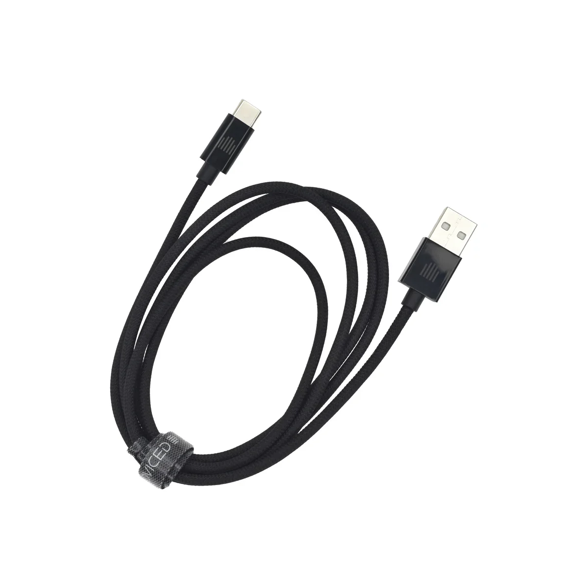 Cablu de date Dviced USB-A la USB-C Nylon Textile 1.25m, Negru - Image 2