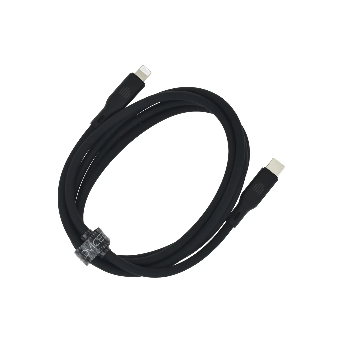 Cablu de date Dviced USB-C la Lightning silicon 1.25m, Negru - Image 2