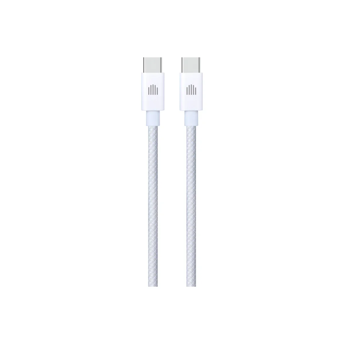 Cablu de date Dviced USB-C la USB-C Nylon Textile 1.25m, Alb