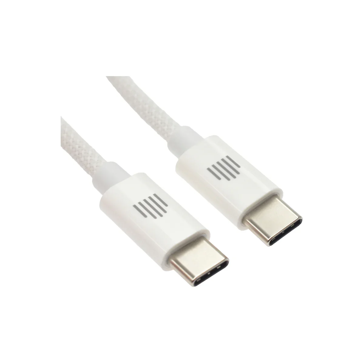 Cablu de date Dviced USB-C la USB-C Nylon Textile 1.25m, Alb - Image 3