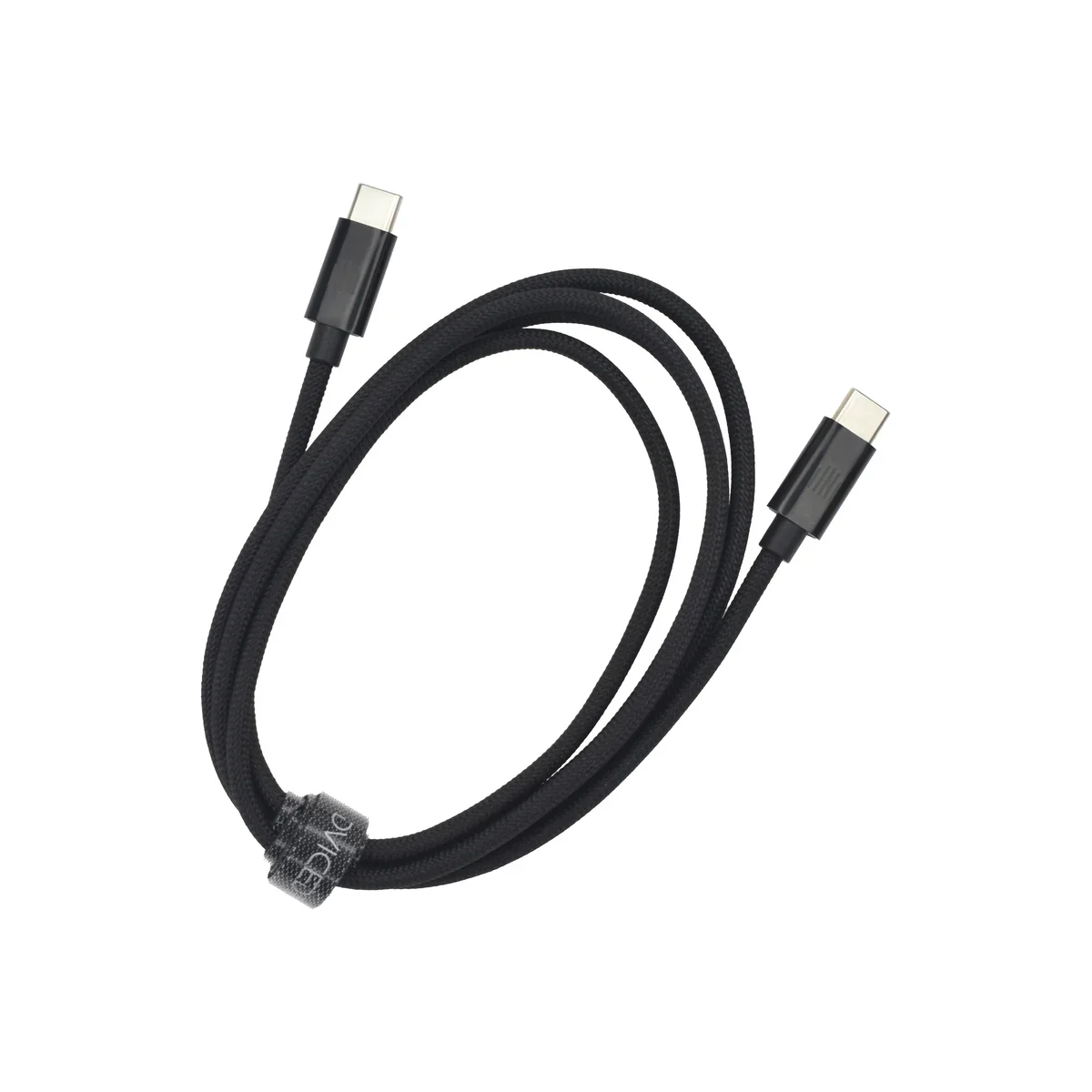 Cablu de date Dviced USB-C la USB-C Nylon Textile 1.25m, Negru - Image 2