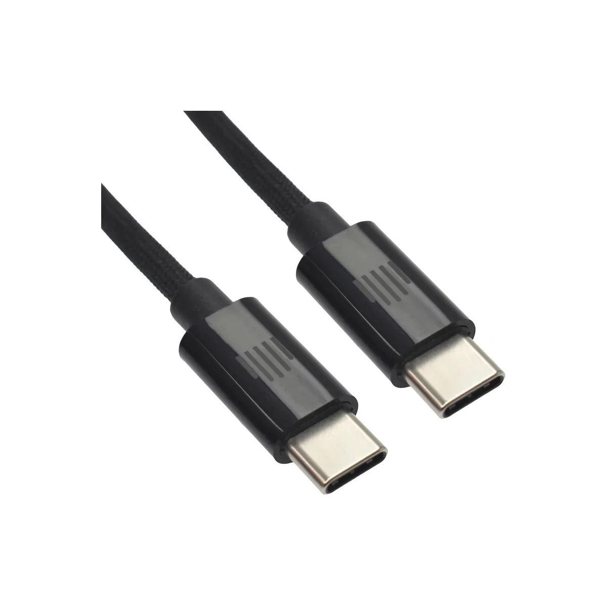 Cablu de date Dviced USB-C la USB-C Nylon Textile 1.25m, Negru - Image 3