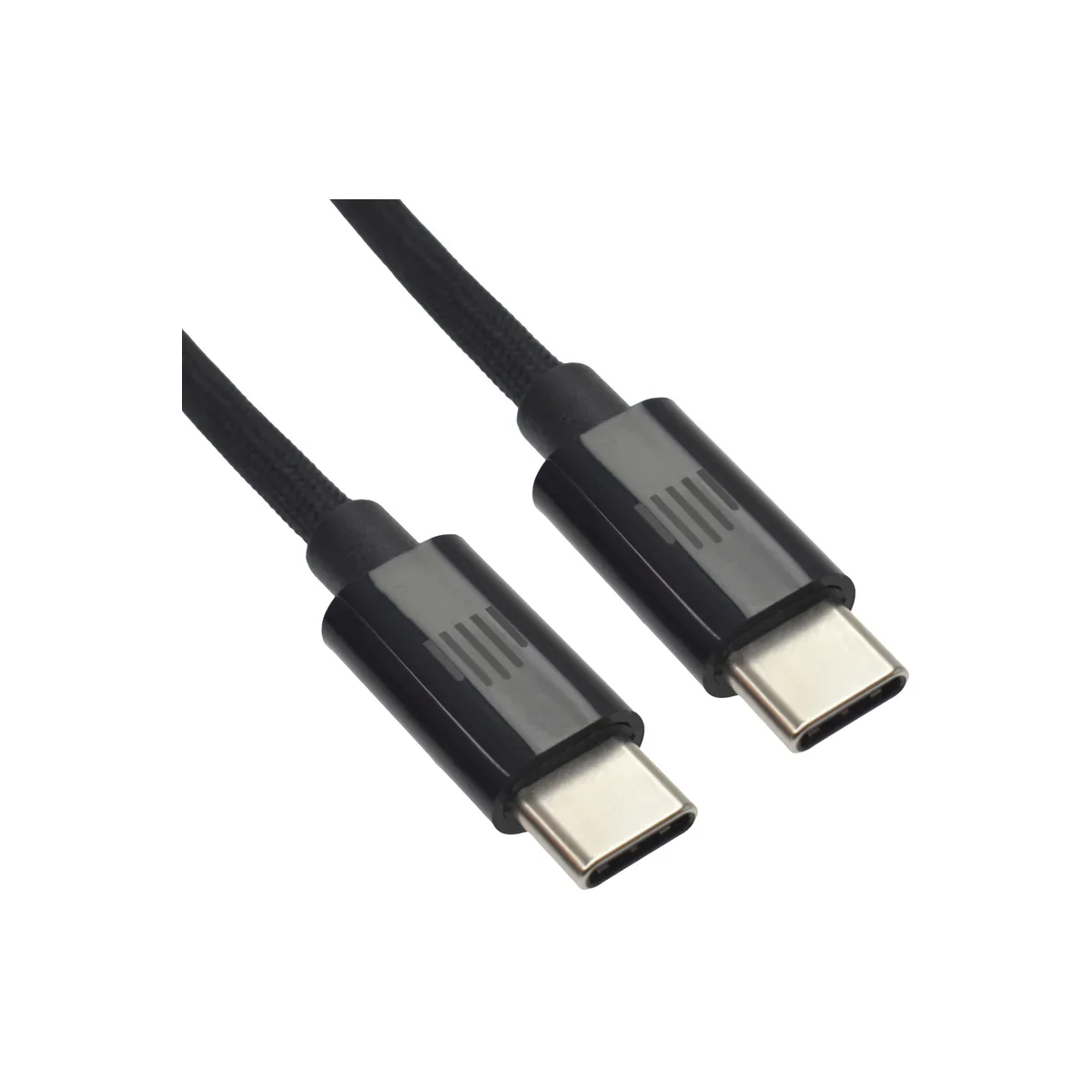 Cablu de date Dviced USB-C la USB-C Nylon Textile 2m, Negru - Image 3