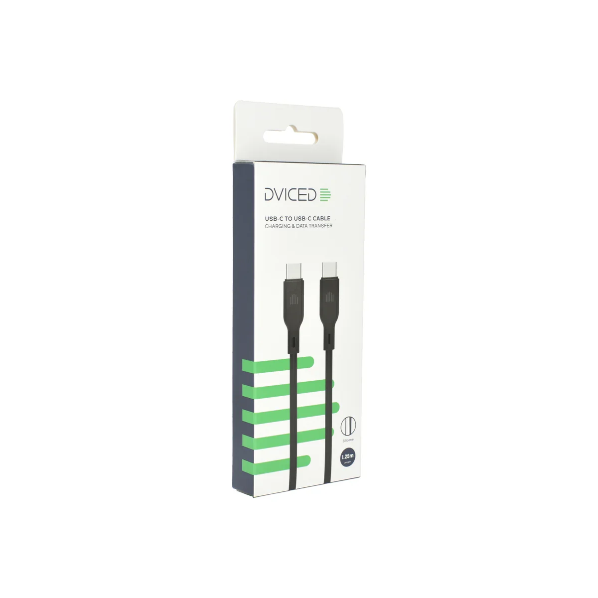Cablu de date Dviced USB-C la USB-C silicon 1.25m, Negru - Image 4