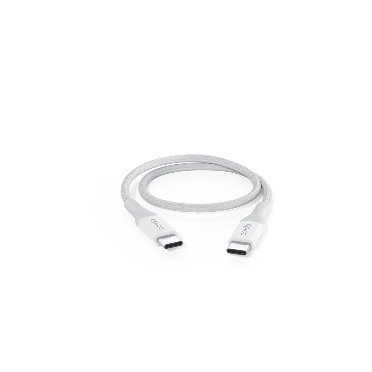 Cablu de date EPICO USB-C la USB-C, Textil, 0.3m, Alb - Image 3