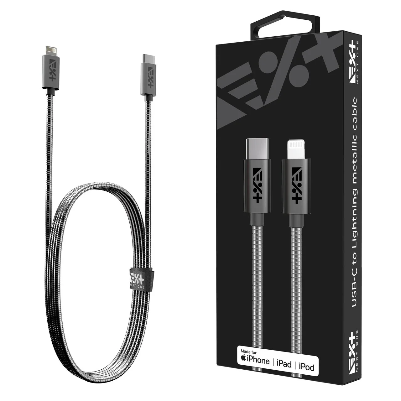 Cablu de date NOA tip USB-A - Lightning, Metalic, Space Grey - Image 7