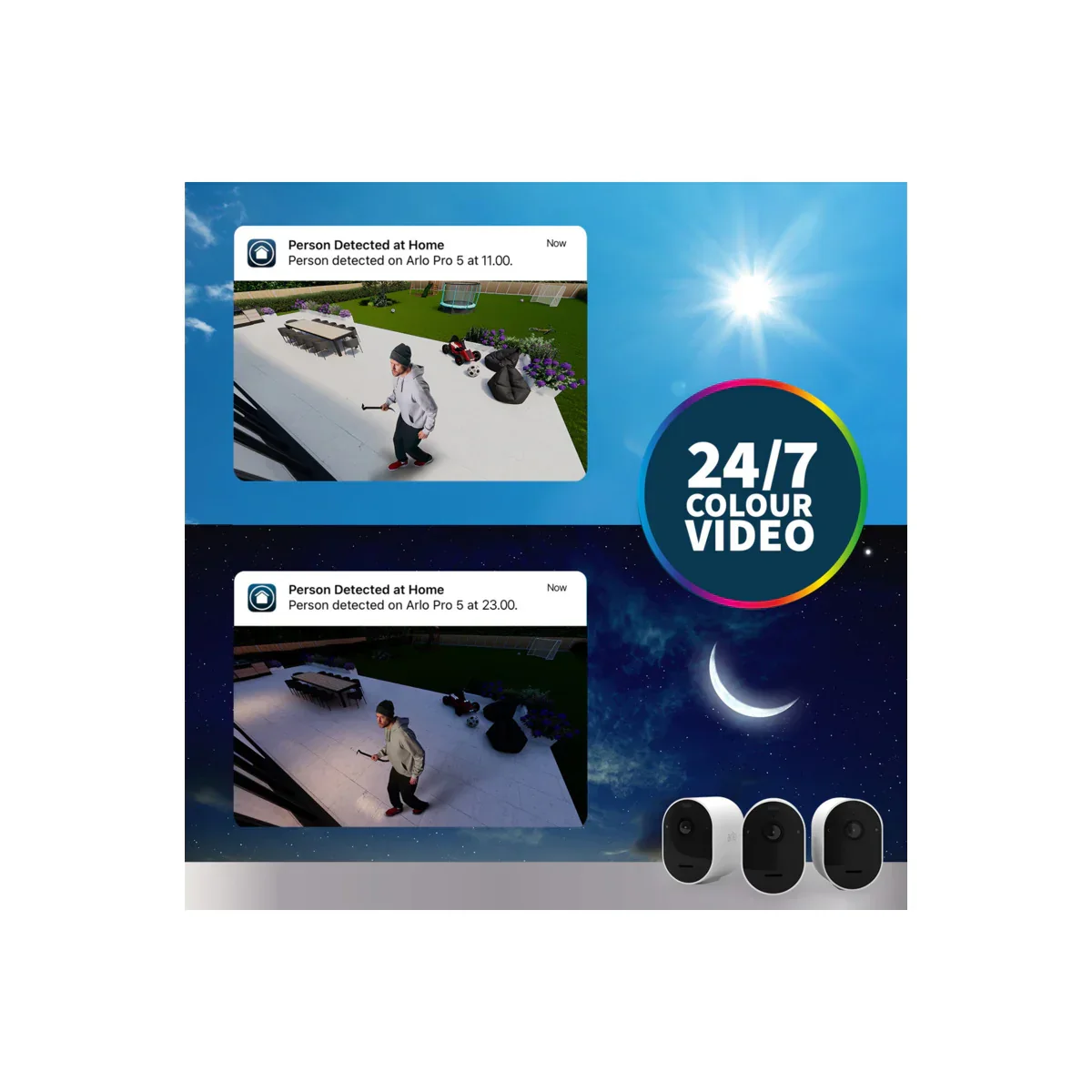 Camera de supraveghere Arlo Pro 5 Outdoor - 2 Camera Kit - Alb - Image 4