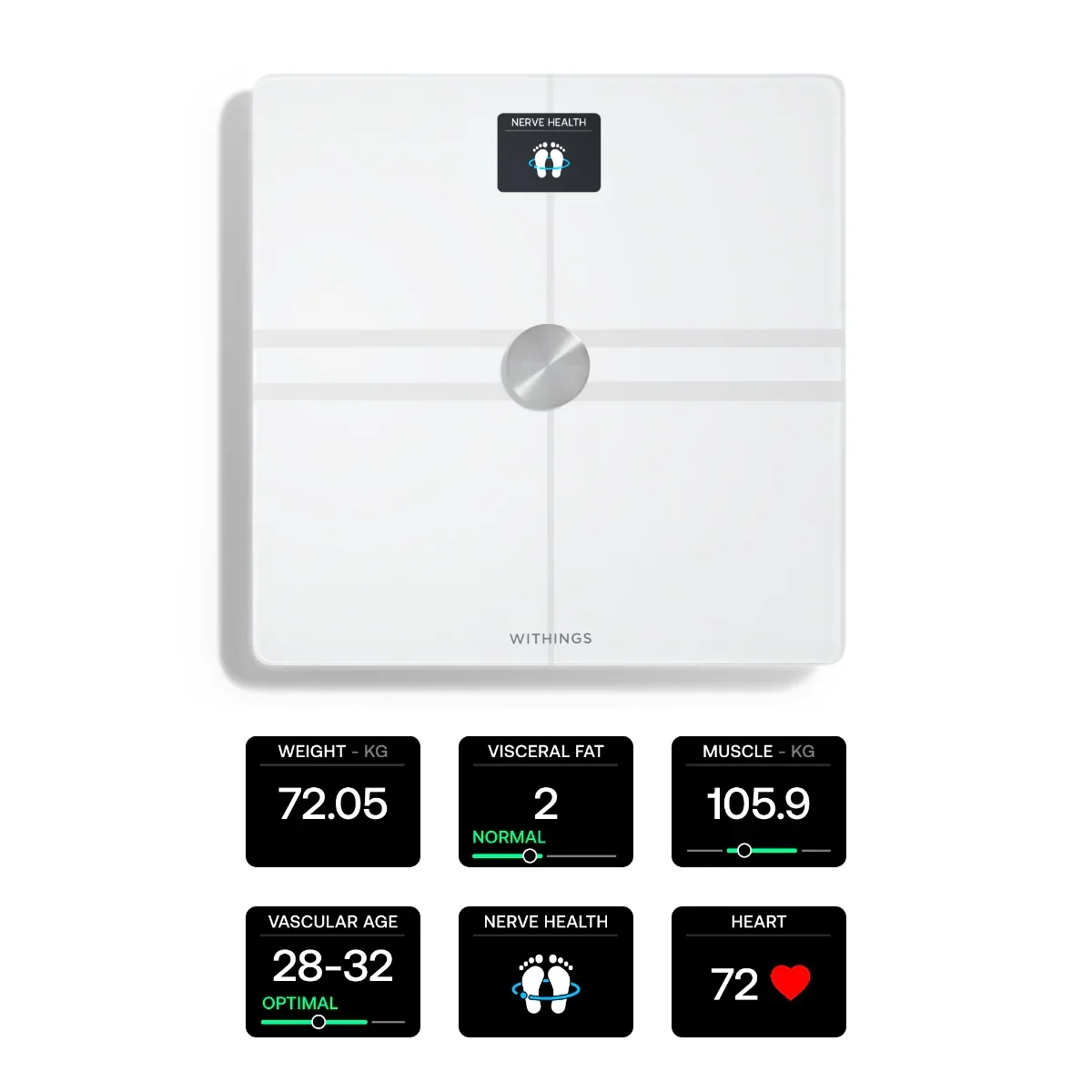 Cantar inteligent Withings Body Comp Complete Body Analysis, Wi-Fi, Alb - Image 3
