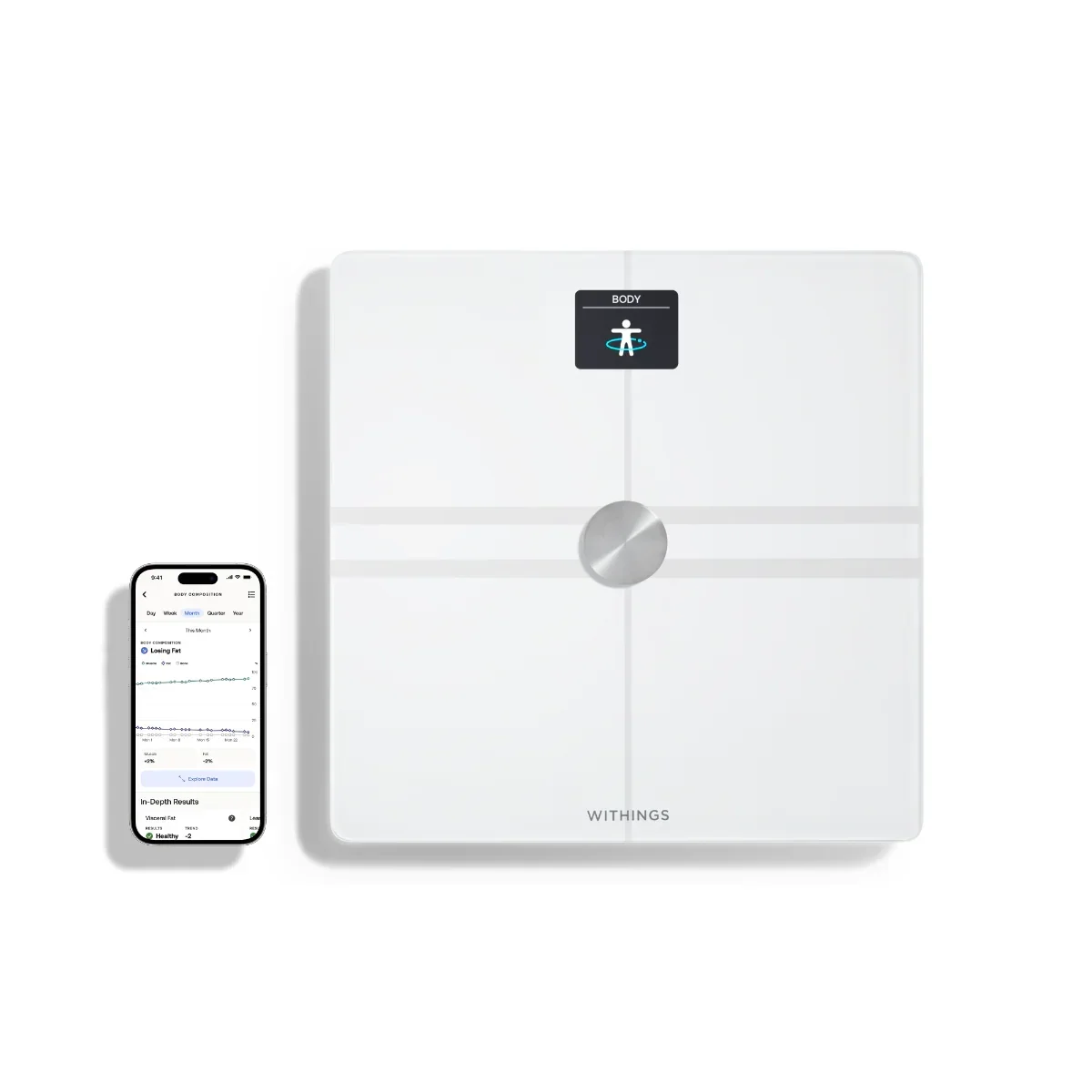 Cantar inteligent Withings Body Comp Complete Body Analysis, Wi-Fi, Alb - Image 4