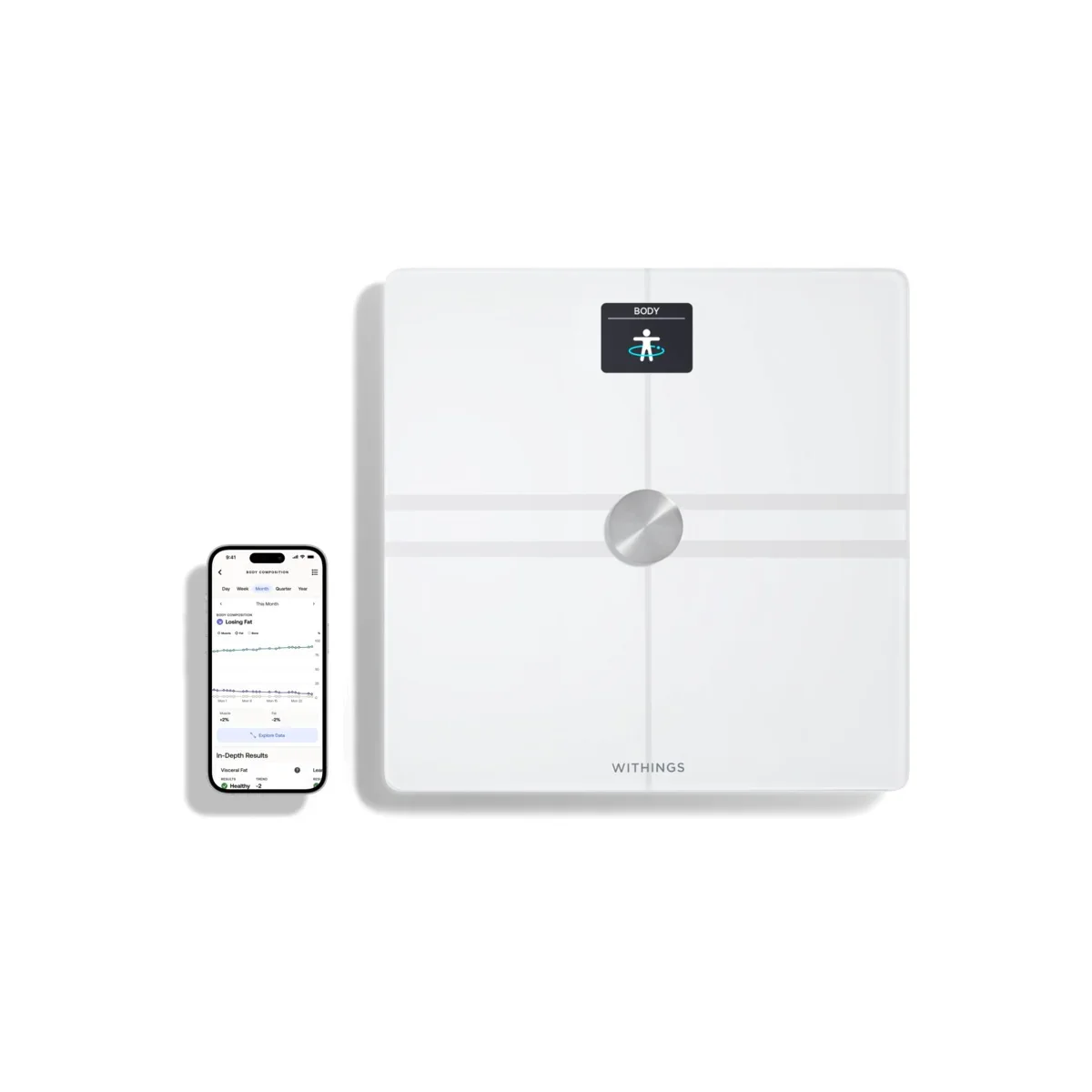 Cantar inteligent Withings Body Comp Complete Body Analysis, Wi-Fi, Alb - Image 7