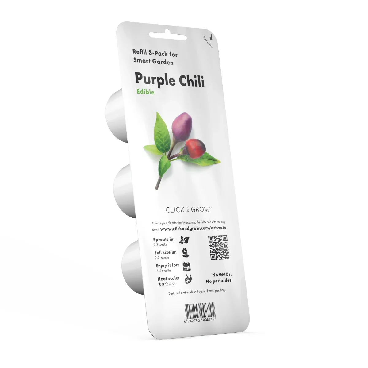 Capsule Click & Grow cu seminte si substrat de ardei iute violet 3buc - Image 2