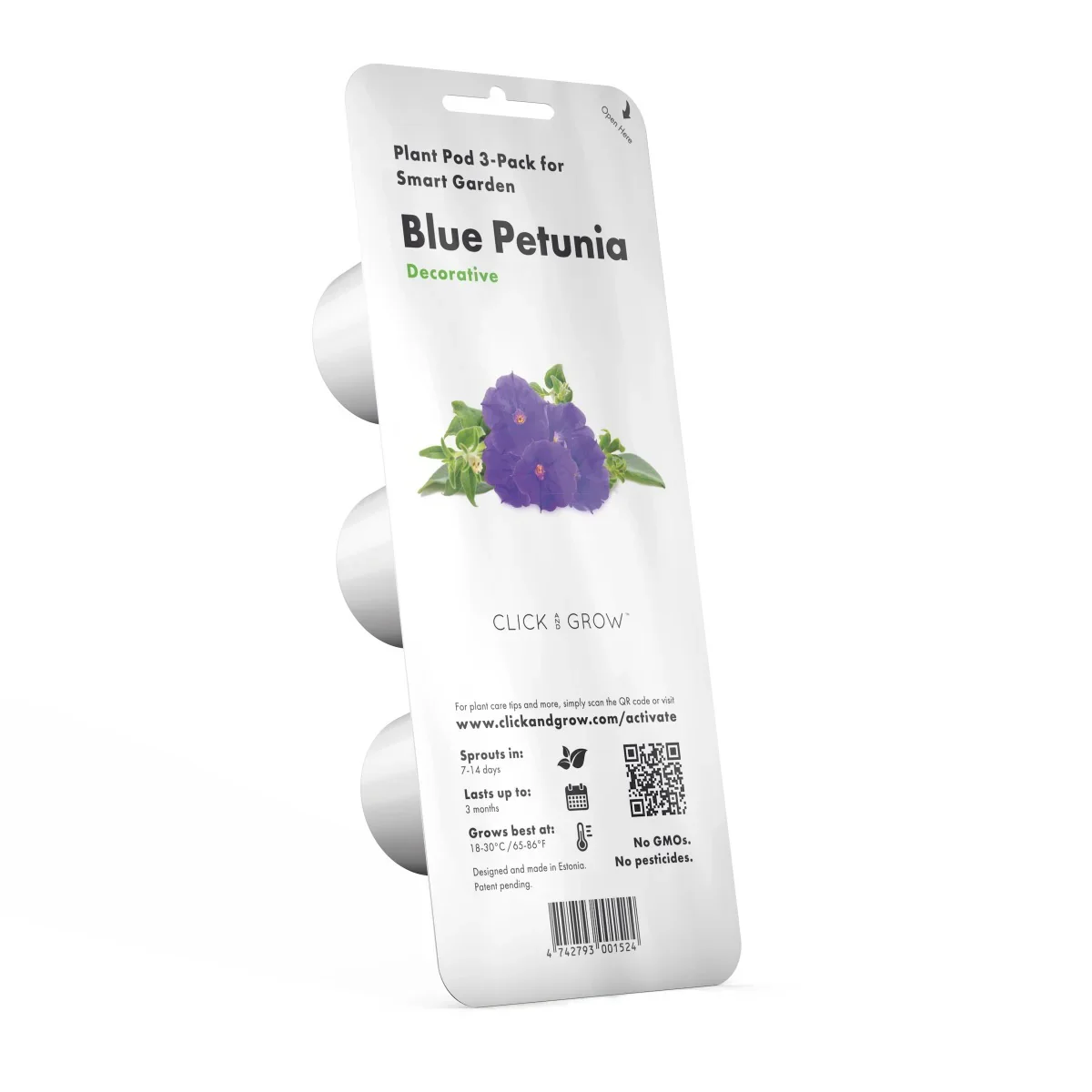 Capsule Click & Grow cu seminte si substrat de Petunia albastra 3buc - Image 2