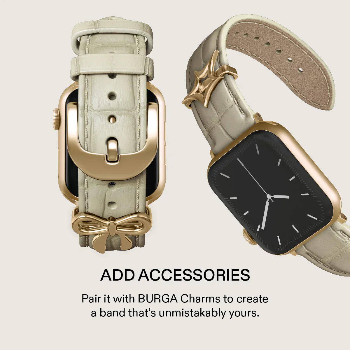 Curea BURGA pentru Apple Watch din piele BURGA Buttermelt Gold compatibila 38 / 40 / 41 / 42 mm - Image 4