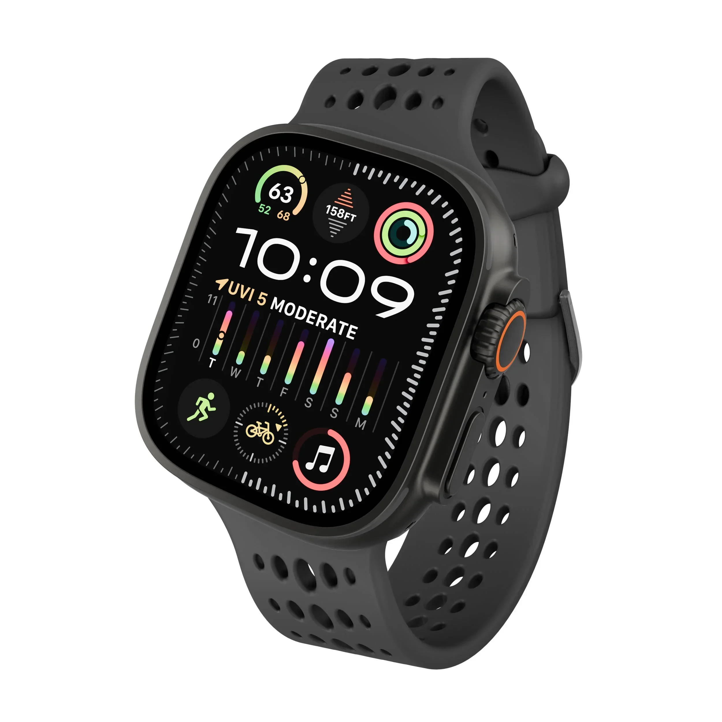 Curea DECODED Ares O pentru Apple Watch 44/46/49 mm, Silicon, Negru - Image 2