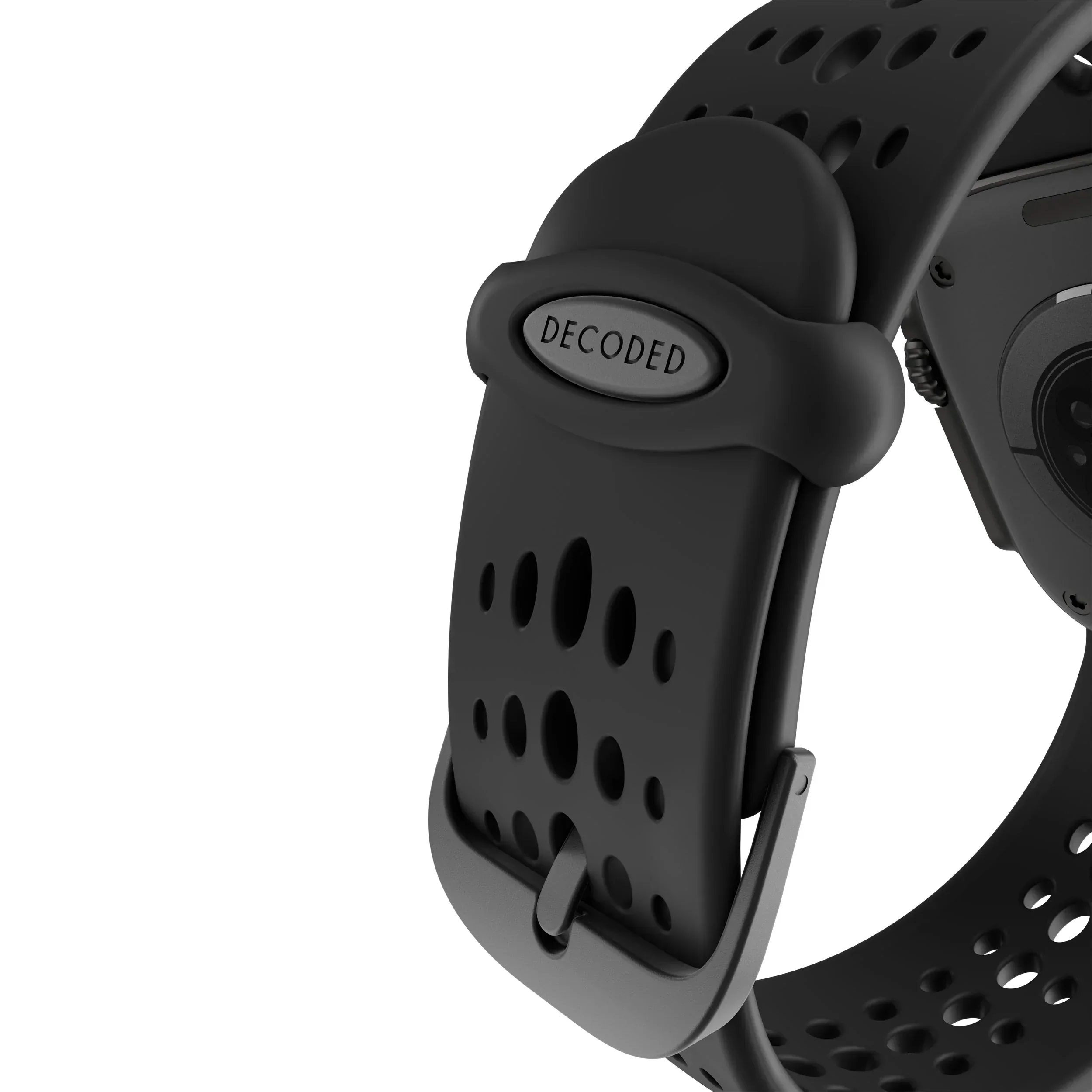 Curea DECODED Ares O pentru Apple Watch 44/46/49 mm, Silicon, Negru - Image 4