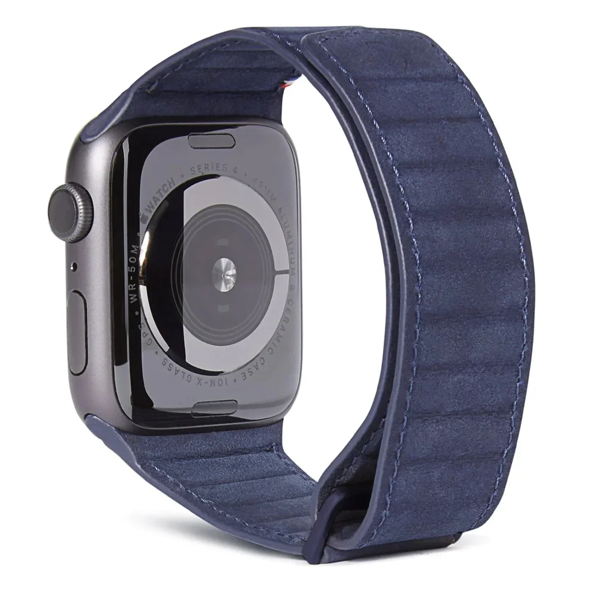 Curea Decoded Traction Strap pentru Apple Watch 45/44/42 mm, Piele, Albastru - Image 2