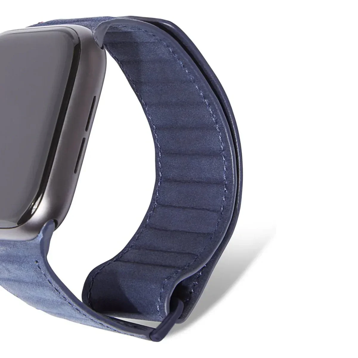 Curea Decoded Traction Strap pentru Apple Watch 45/44/42 mm, Piele, Albastru - Image 4