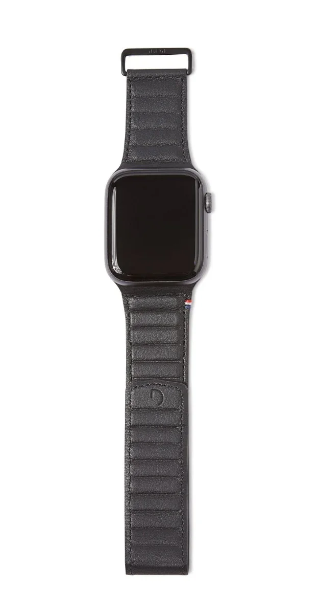 Curea Decoded Traction Strap pentru Apple Watch 45/44/42 mm, Piele, Negru