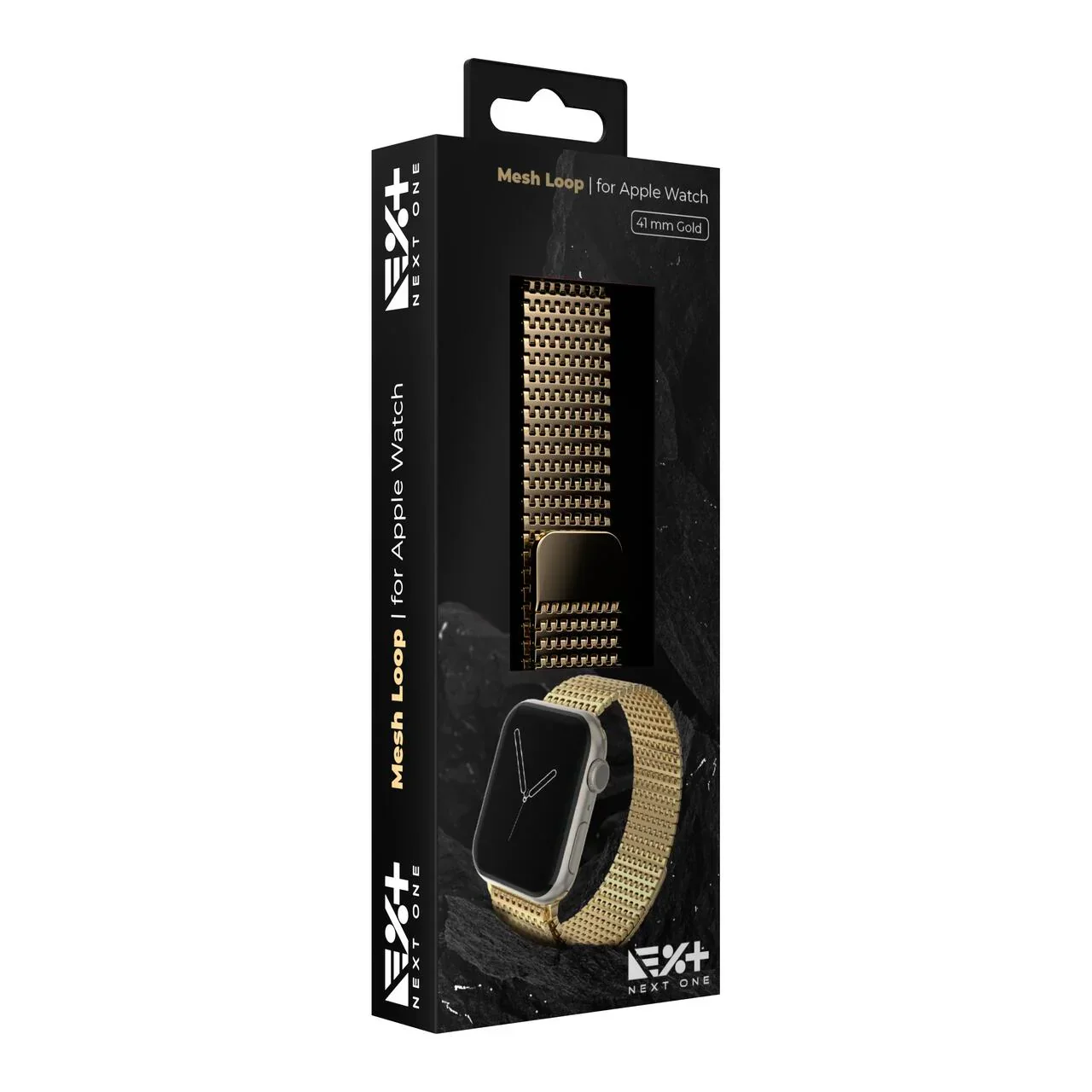 Curea metalica MESH NOA pentru Apple Watch 41/40/38 mm, Auriu - Image 6