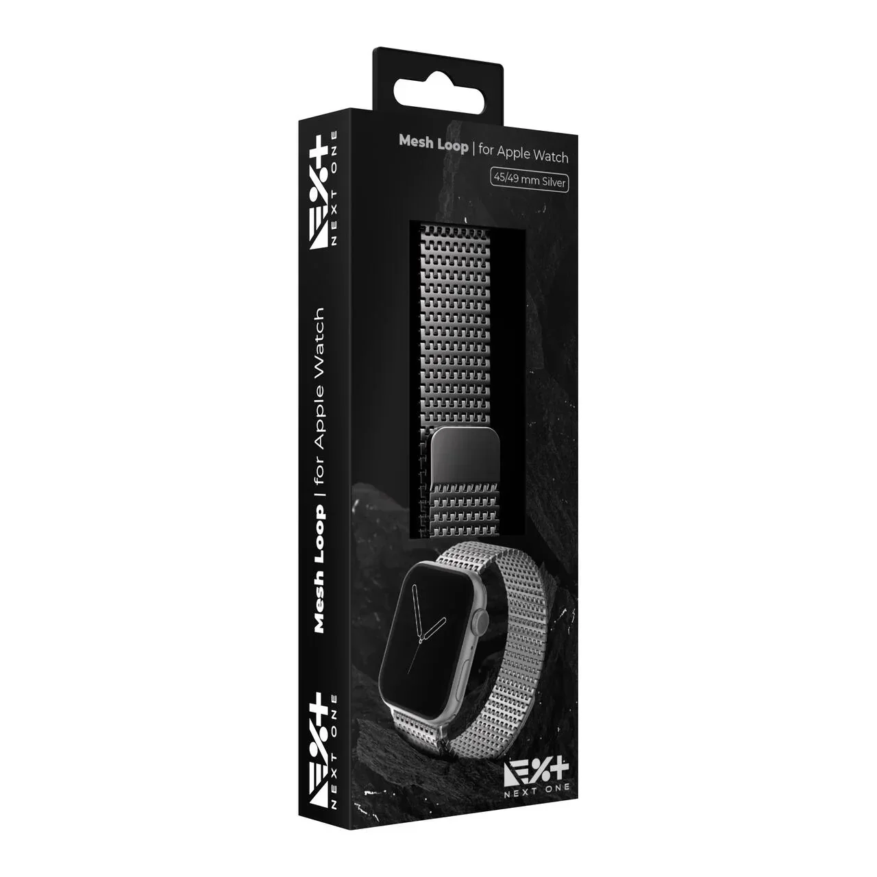 Curea metalica MESH NOA pentru Apple Watch 44/45/49 mm, Argintiu - Image 6