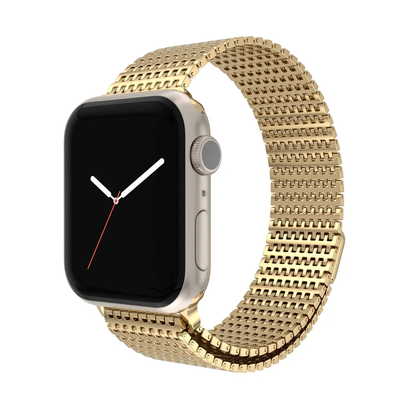 Curea metalica MESH NOA pentru Apple Watch 44/45/49 mm, Auriu - Image 3