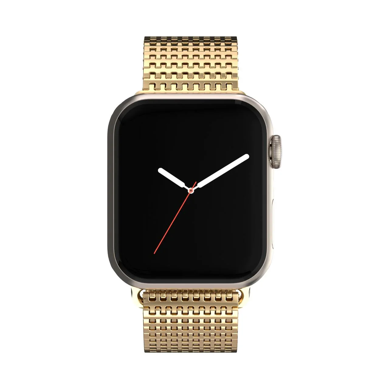 Curea metalica MESH NOA pentru Apple Watch 44/45/49 mm, Auriu - Image 4