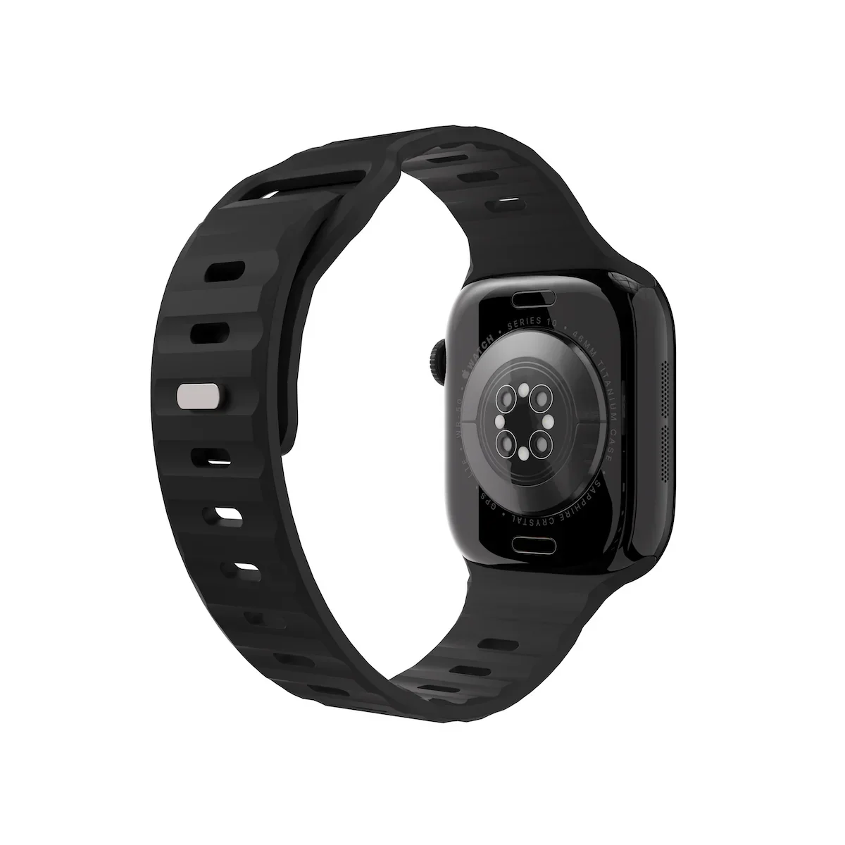 Curea NOA ACTIVE pentru Apple Watch 40/42mm, Silicon, Negru - Image 4