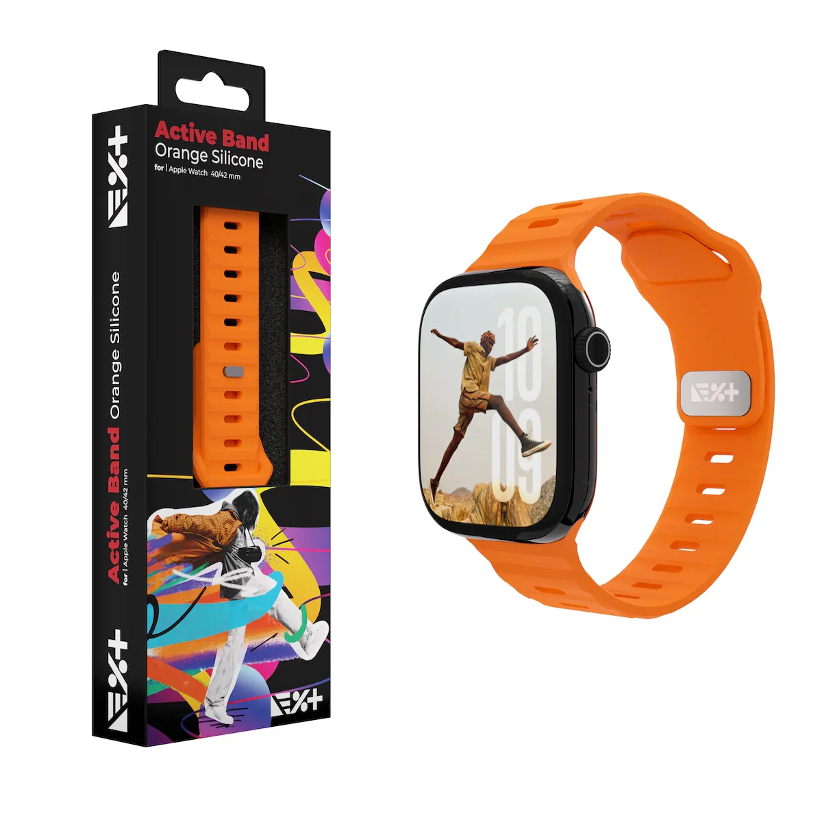 Curea NOA ACTIVE pentru Apple Watch 40/42mm, Silicon, Portocaliu