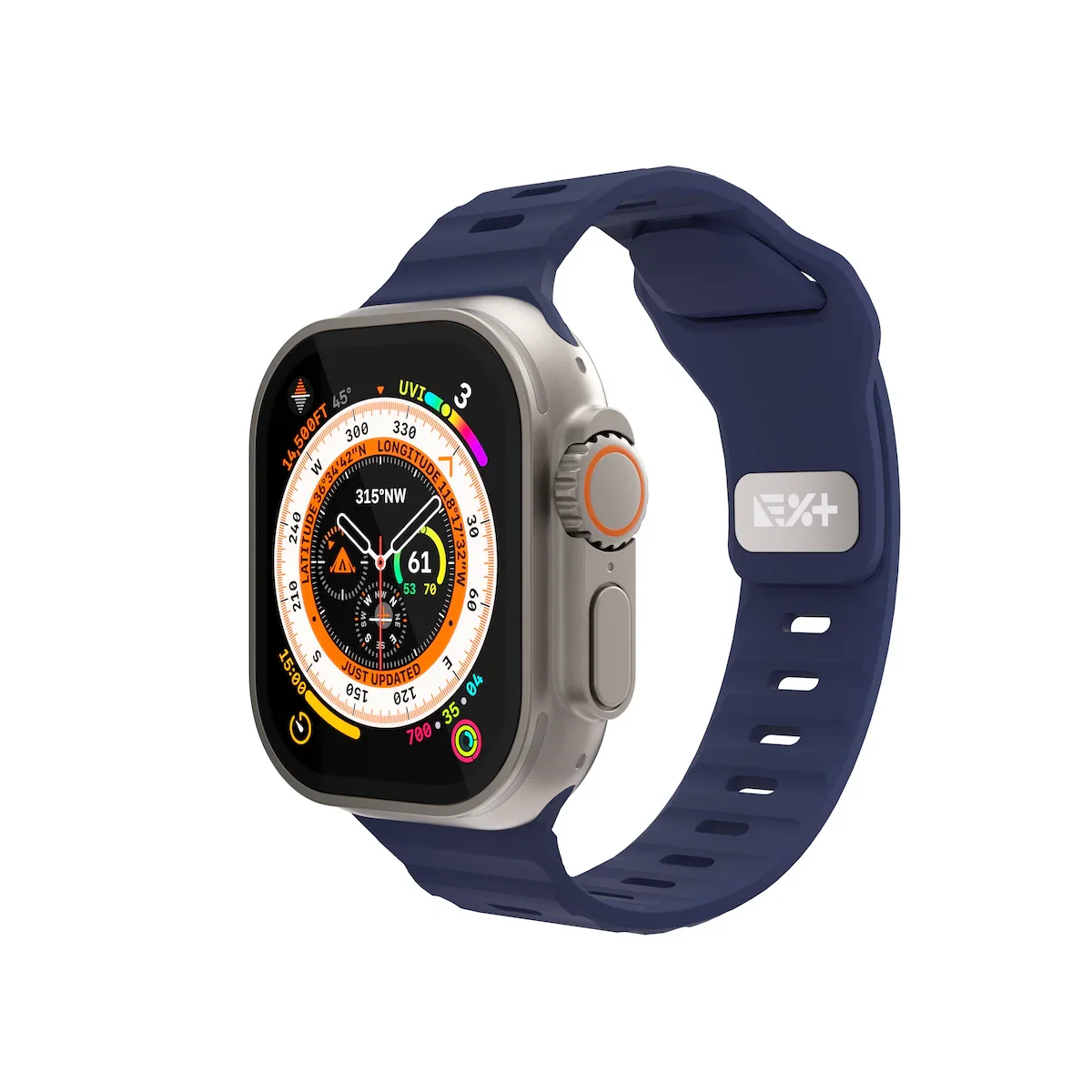 Curea NOA ACTIVE pentru Apple Watch 44/46/49mm, Silicon, Albastru - Image 6
