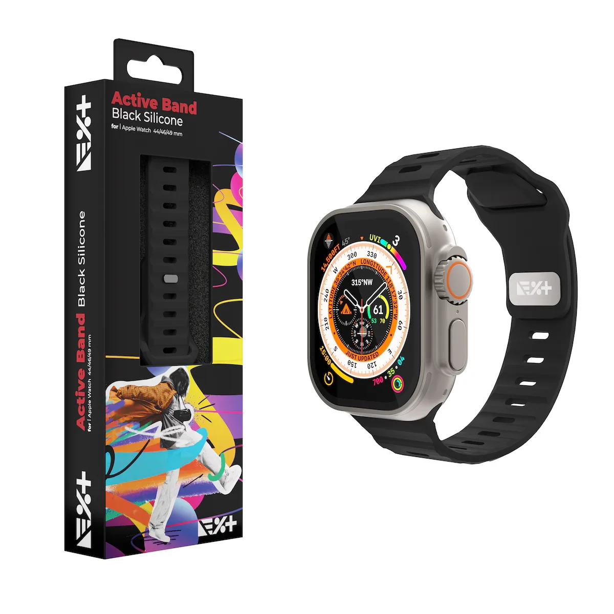 Curea NOA ACTIVE pentru Apple Watch 44/46/49mm, Silicon, Albastru - Image 8
