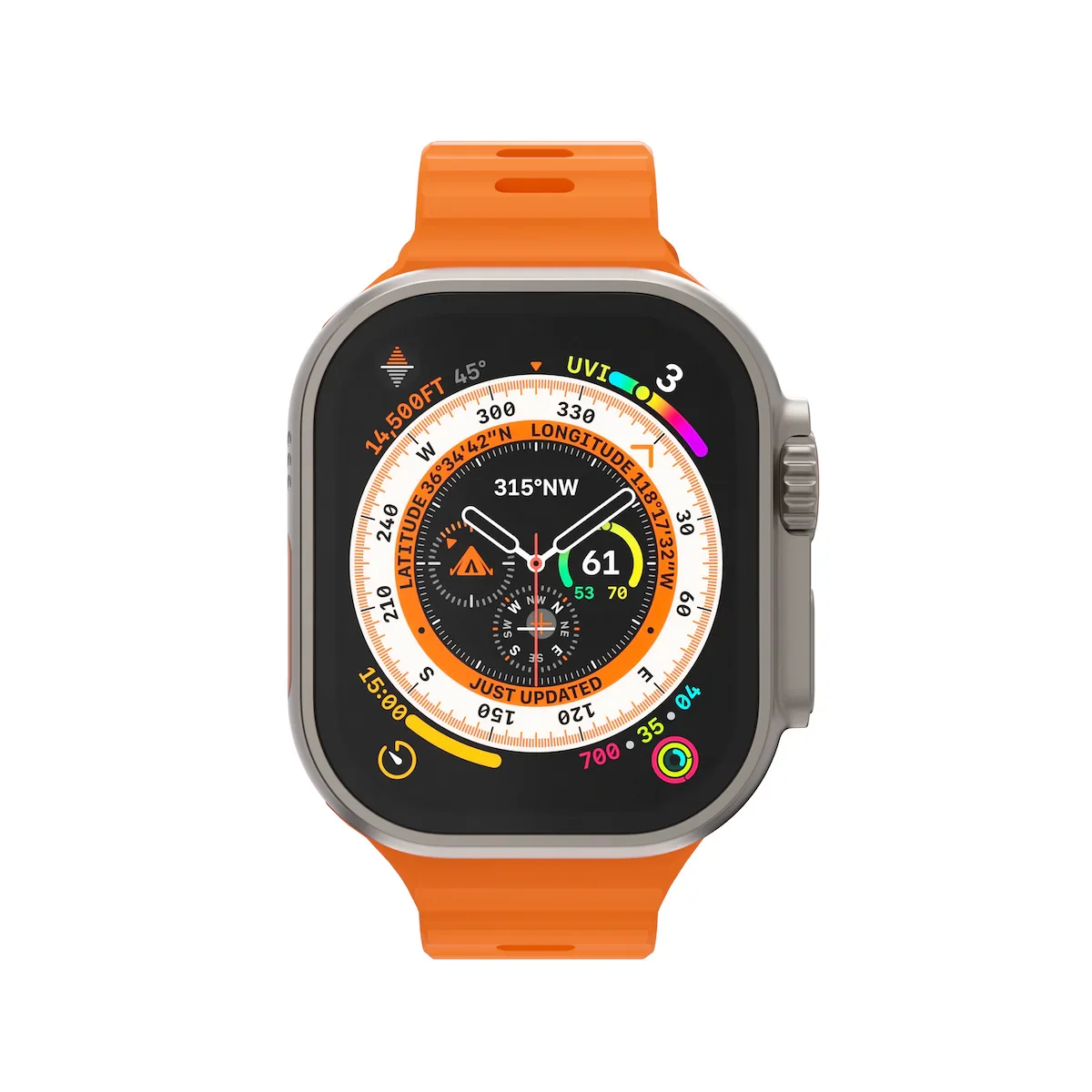 Curea NOA ACTIVE pentru Apple Watch 44/46/49mm, Silicon, Portocaliu - Image 3