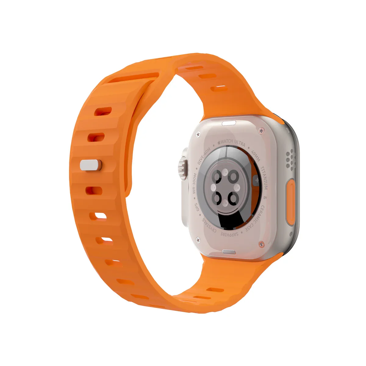 Curea NOA ACTIVE pentru Apple Watch 44/46/49mm, Silicon, Portocaliu - Image 4