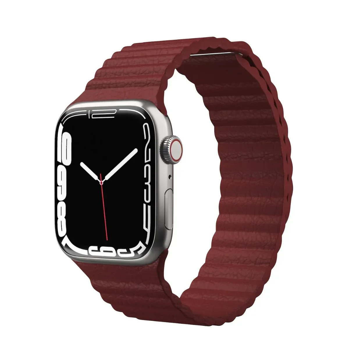 Curea NOA Leather Loop pentru Apple Watch 42-44mm, Claret