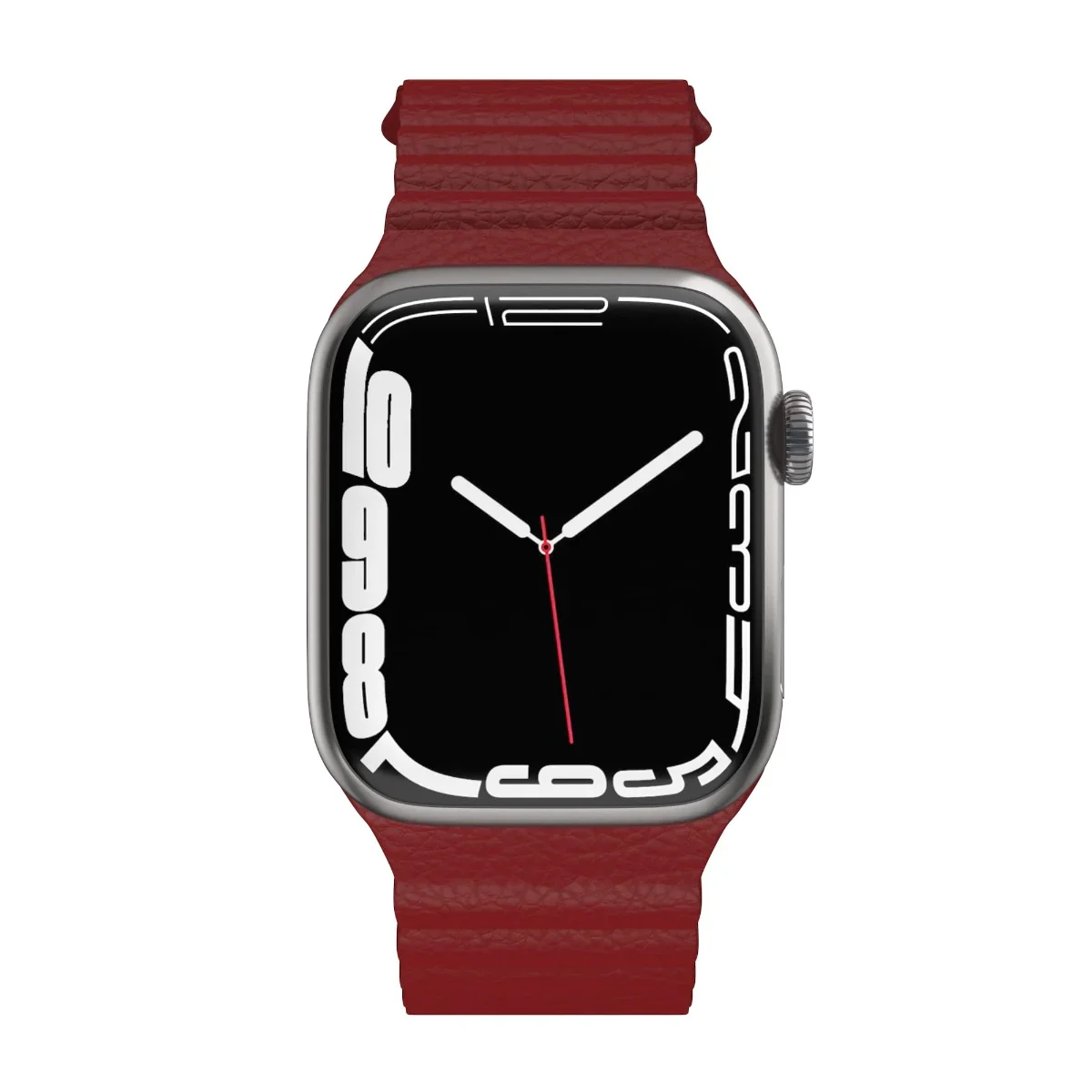 Curea NOA Leather Loop pentru Apple Watch 42-44mm, Claret - Image 3