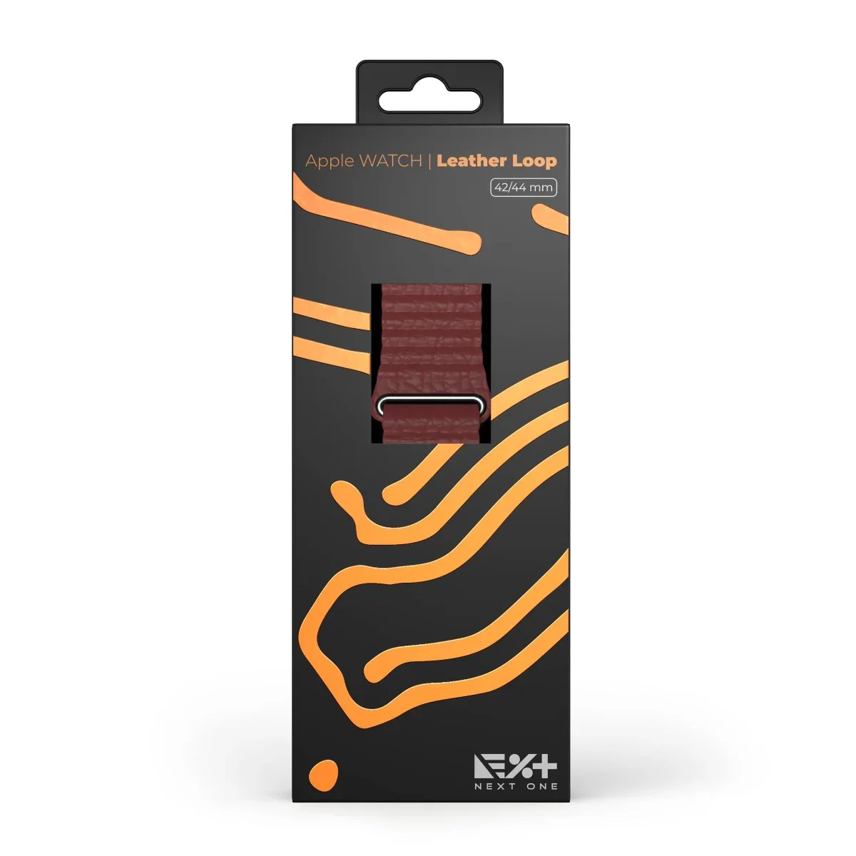 Curea NOA Leather Loop pentru Apple Watch 42-44mm, Claret - Image 6