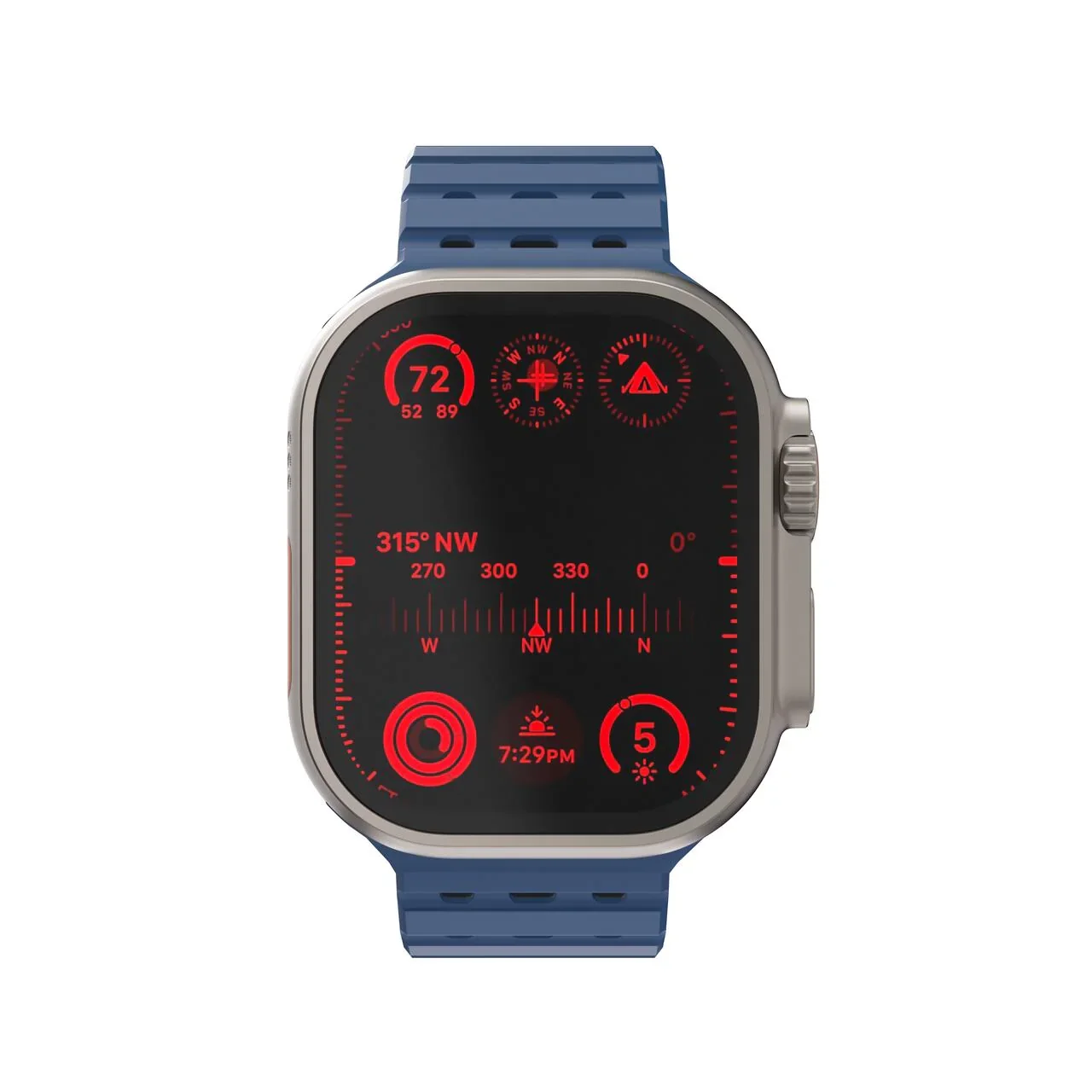 Curea NOA pentru Apple Watch 46/49 mm, Silicon, Albastru - Image 3
