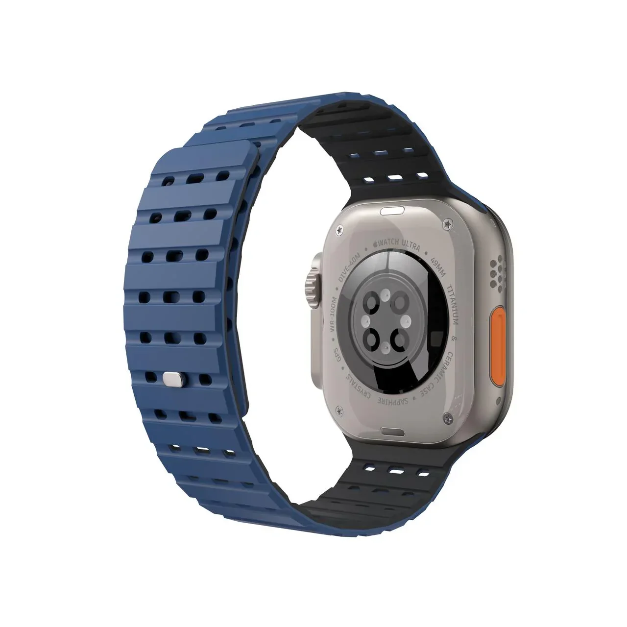Curea NOA pentru Apple Watch 46/49 mm, Silicon, Albastru - Image 4